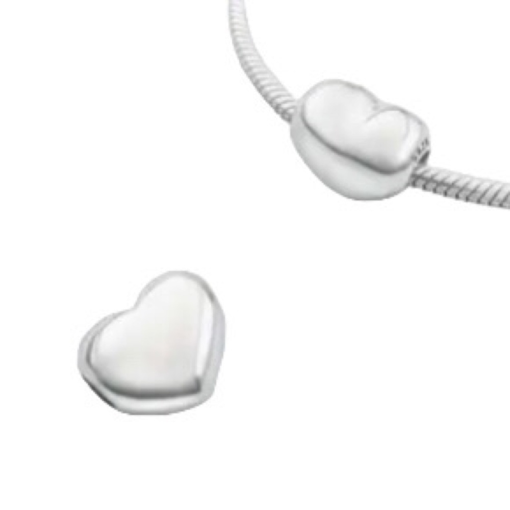 S925 Silver Blessing Heart Bead Charm - Pandora Style